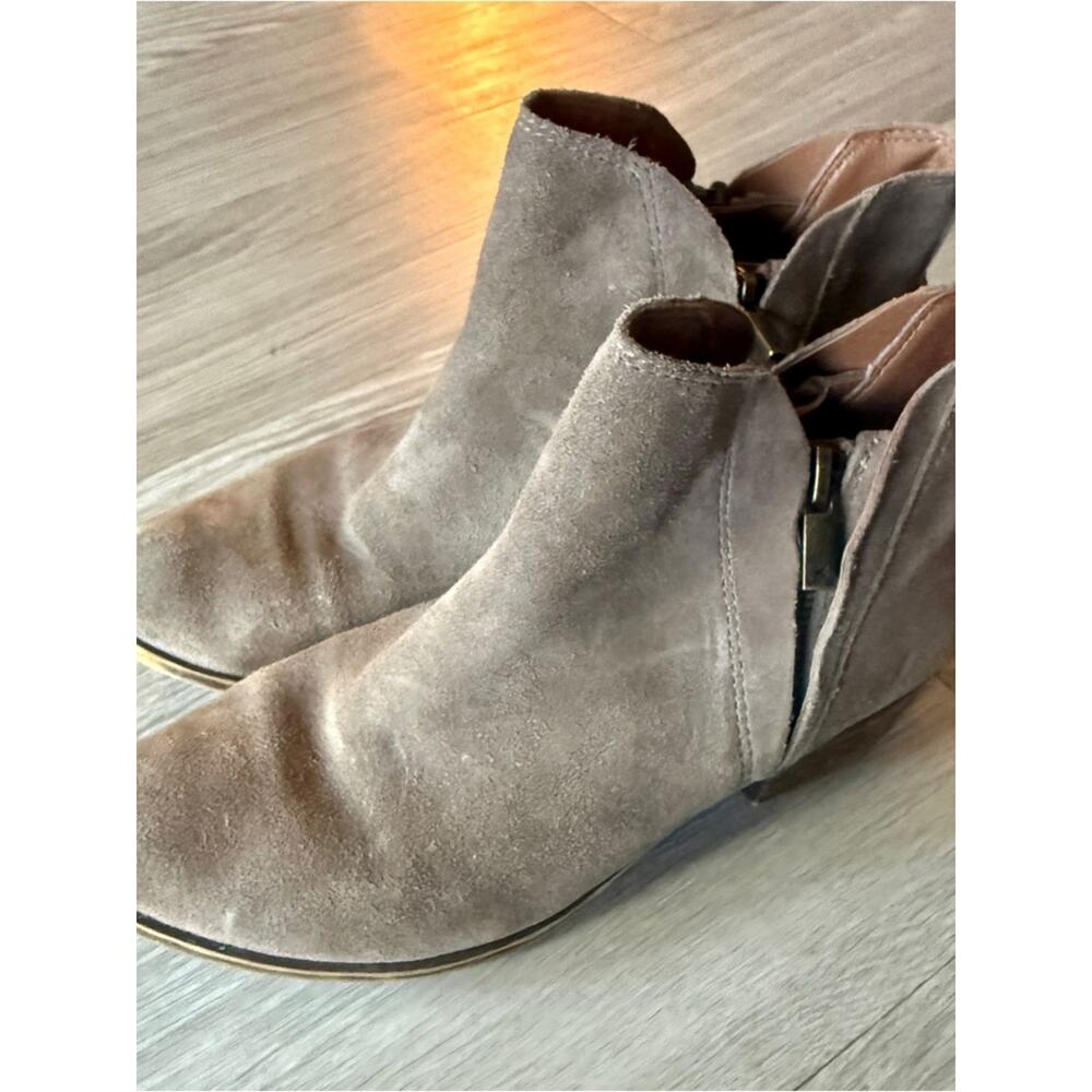 Lucky Brand Taupe Suede Ankle Booties